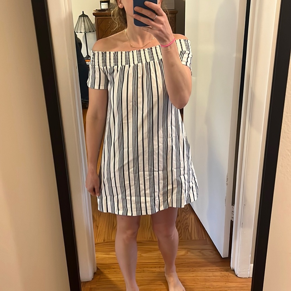 Off the shoulder stripe dress